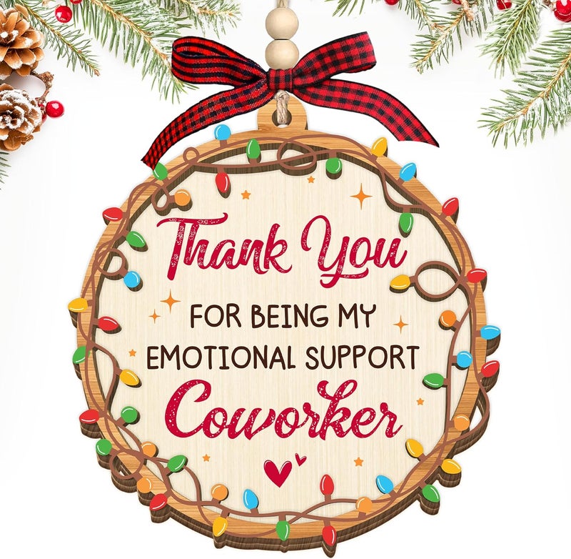 HEXMOZ Coworker Ornament - Christmas Coworkers Thank You Gifts for Work Besties, Work Friends - Funny Secret Santa Holiday Gag Gift Ideas for Women, Men - Xmas Ornament 2025, Office Christmas Decor - Image 1